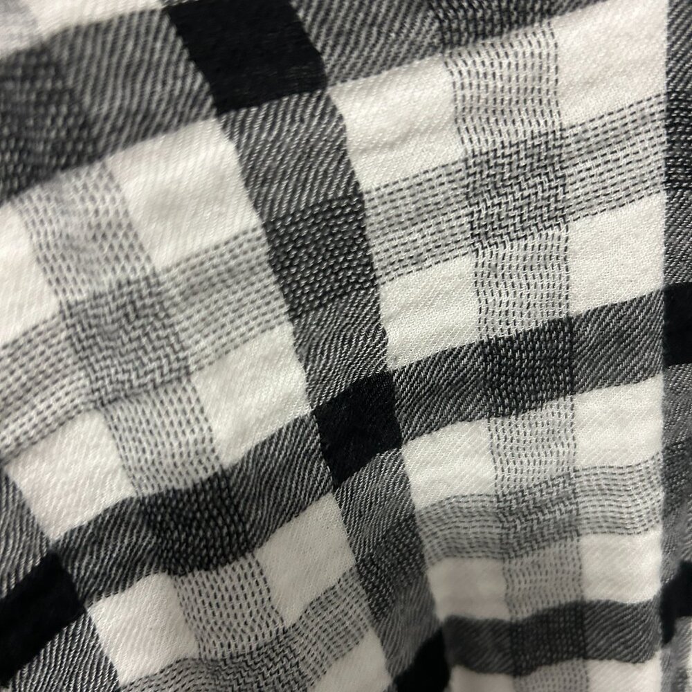 Women's Cloth & Stone Anthropologie Black/White Checked Cropped Top - SMALL - Picture 10 of 13